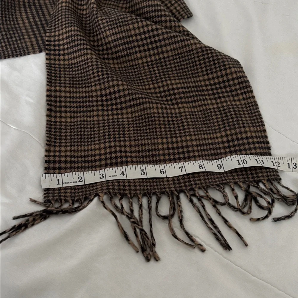 Cashmere Brown Plaid Fringe cashmere Scarf